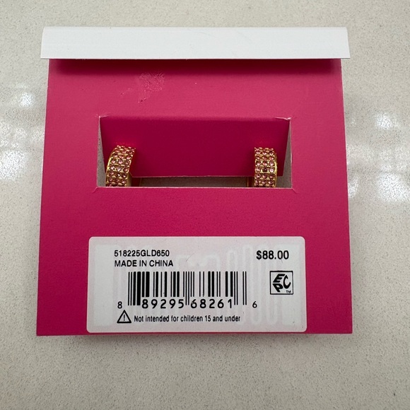 Kurt Geiger Pav Heart Huggie Hoop Earrings - Picture 6 of 6